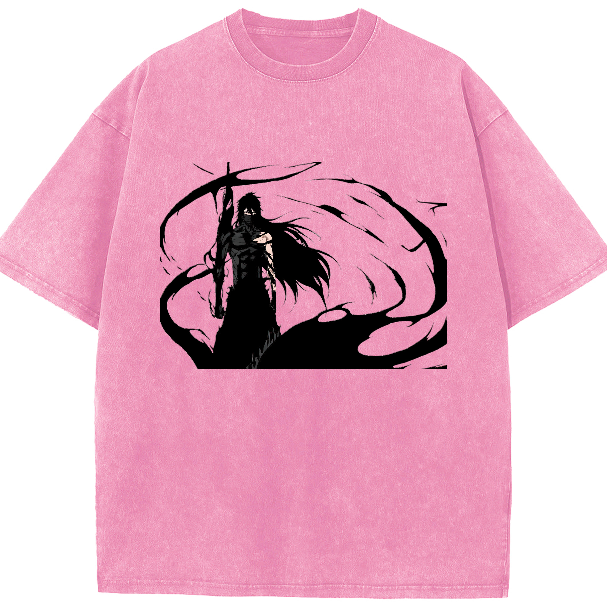 （画像用） ブリーチ 黒崎一護（くろさき いちご）BLEACH Kurosaki Ichigo 綿100% ヴィンテージ風 半袖Tシャツ（フロントプリント）